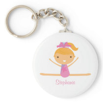 Personalized gymnastics split girls kids keychain