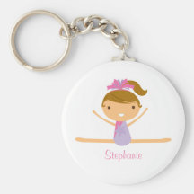 Personalized gymnastics split girls kids keychain