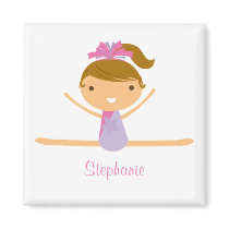 Personalized gymnastics split girl's kids magnet