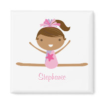Personalized gymnastics split girl's kids magnet