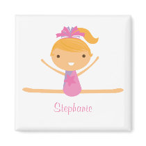 Personalized gymnastics split girl's kids magnet