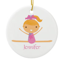 Personalized gymnastics split girl's kids ornament