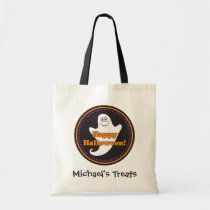 Personalized Halloween cartoon ghost treat bag