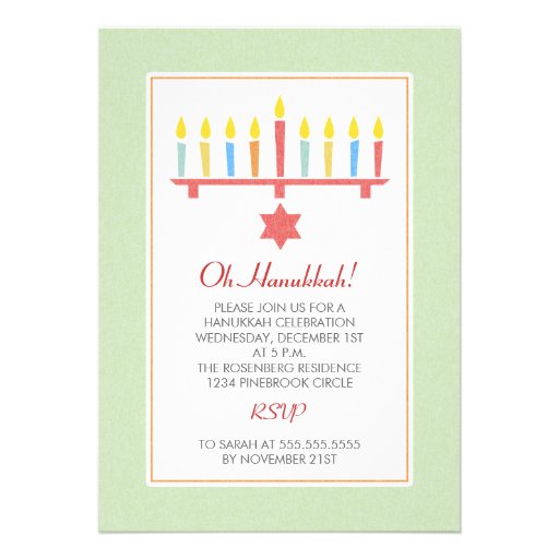 Personalized Hanukkah Party Invitations