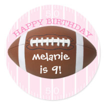 Personalized Happy Birthday Football Sticker
