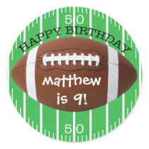 Personalized Happy Birthday Football Sticker