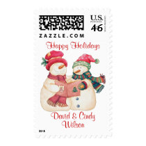 Personalized Happy Holidays postage