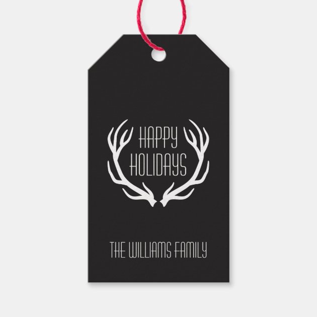 Personalized Happy Holidays Rustic Pack Of Gift Tags