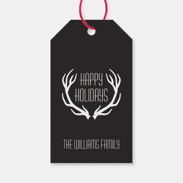 Personalized Happy Holidays Rustic Pack Of Gift Tags 2/3