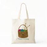 Personalized Happy Knitter's Basket Bag