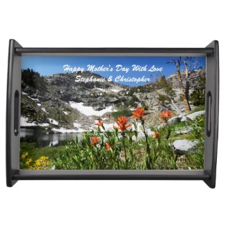 Personalized Happy Mothers Day Mountains Flowers