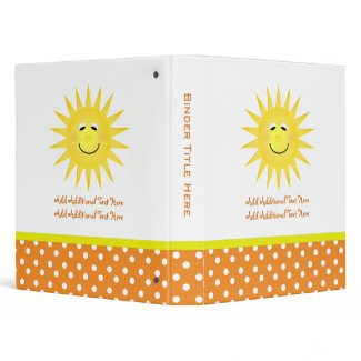 Personalized Happy Sun & Polka Dot Binder binder
