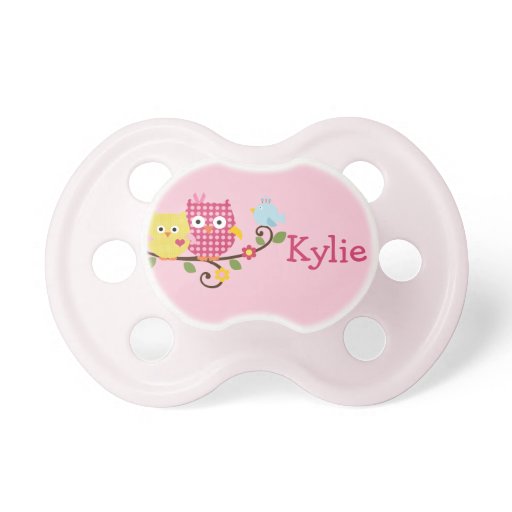 Personalized "Happy Tree Owls" Baby Pacifier Zazzle
