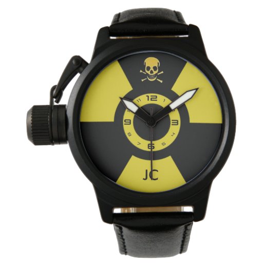 personalized hazard warning skull sports watch Zazzle
