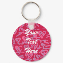 Personalized Heart Background Keychains