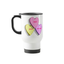 Personalized Heart Candy Travel MugTemplate