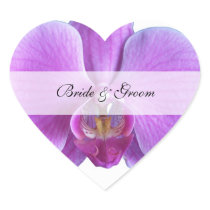 Personalized Heart Stickers Wedding  --  Orchid
