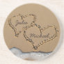 Personalized Hearts in the Sand coasters
