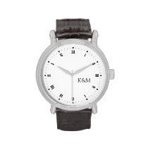 Personalized his and her initials wristwatches at Zazzle