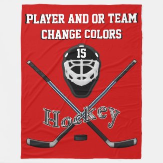 Personalized HOCKEY Blanket, Your TEXT and COLORS Fleece Blanket
