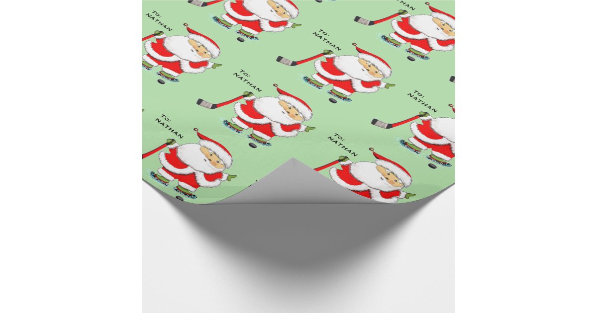 personalized hockey christmas gifts wrapping paper zazzle personalized hockey christmas gifts wrapping paper zazzle
