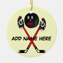Personalized Hockey Star Christmas Tree Ornaments