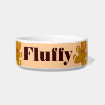 Personalized Holiday Gingerbread Cookies for Pets Cat Water Bowl
