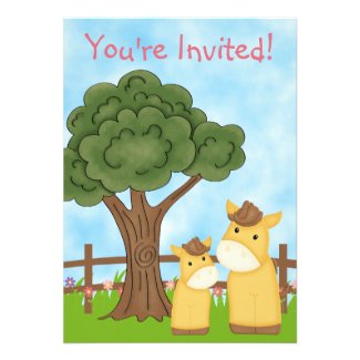 Personalized Horse Baby Shower Invitation ~ Girls