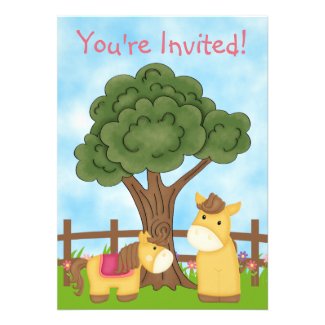 Personalized Horse Baby Shower Invitation ~ Girls