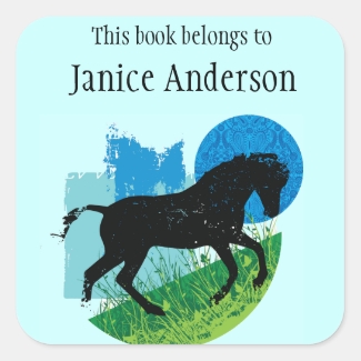 Personalized Horse Bookplate Sticker