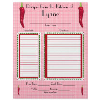 Personalized Hot Red Pepper design recipe page Customized Letterhead