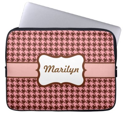 Personalized Laptop Bags on Personalized Houndstooth Laptop Bag Computer Sleeve Cases From Zazzle