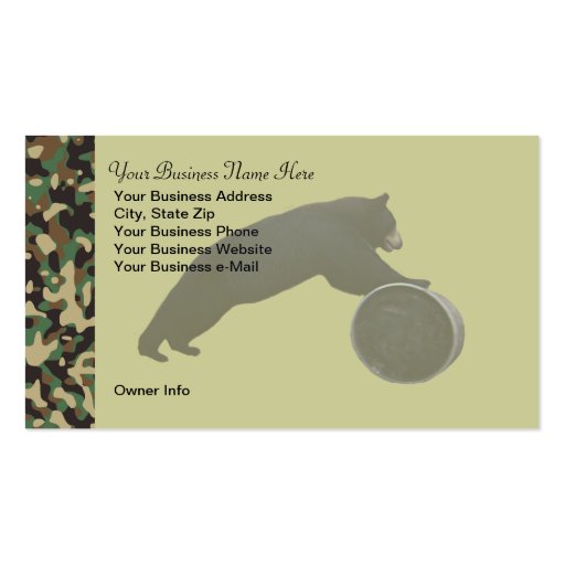 Personalized Hunting Theme Camo Business Card