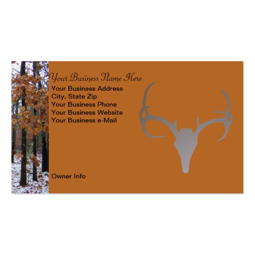 Personalized Hunting Theme Camo Deer Business Card (front side)
