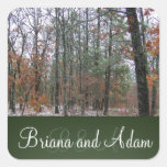 Personalized Hunting Theme Wedding Square Stickers