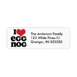 Personalized I Heart Eggnog Address Labels