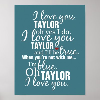 Personalized I Love You Song Poster