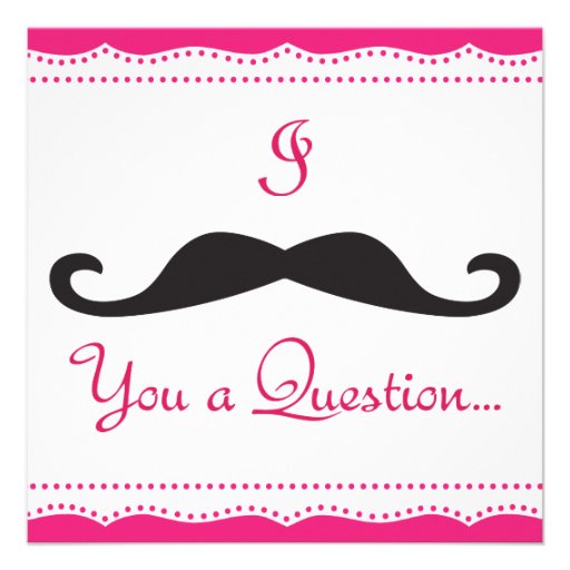 PERSONALIZED I Mustache You A Q! Wedding Party! Personalized Invitations