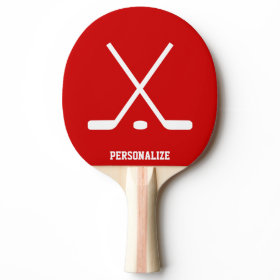 Personalized ice hockey fan ping pong paddle
