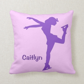 Personalized Ice Skating Throw Pillow