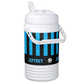 Personalized Igloo Beverage Cooler, Soccer, Blue