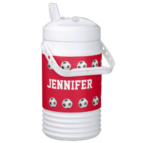 Personalized Igloo Beverage Cooler Soccer Red
