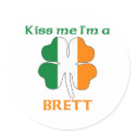 Personalized Irish Kiss Me I'm Brett stickers