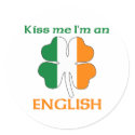 Personalized Irish Kiss Me I'm English stickers by KissMeTshirts Personalized Irish Kiss Me I'm English stickers