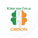 Personalized Irish Kiss Me I'm Gibson stickers