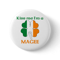 Personalized Irish Kiss Me I'm Magee buttons by KissMeTshirts Personalized Irish Kiss Me I'm Magee buttons