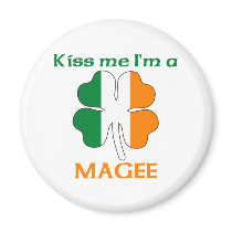 Personalized Irish Kiss Me I'm Magee magnets by KissMeTshirts Personalized Irish Kiss Me I'm Magee magnets