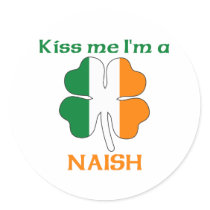 Personalized Irish Kiss Me I'm Naish stickers