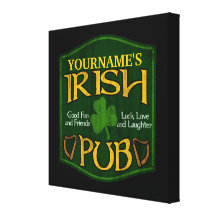 Personalized Irish Pub Sign Stretched Canvas Prints