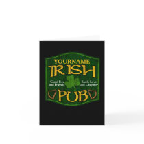 Personalized Irish Pub Sign Greeting Cards